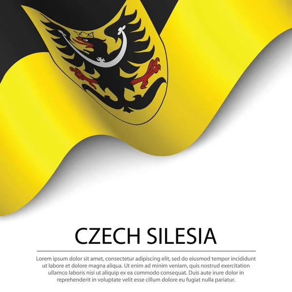 Flaga Czeskiego Śląska Białym Tle Wzór Wektora Sztandaru Lub Wstążki — Wektor stockowy
