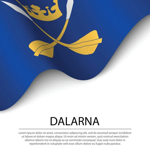 Die Flagge Von Dalarna Ist Eine Schwedische Provinz Auf Weißem — Stockvektor