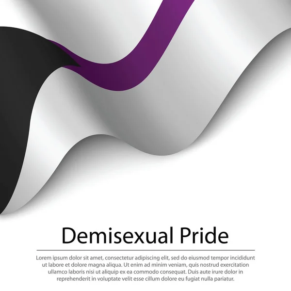 Bandeira Ondulada Orgulho Demisexual Sobre Fundo Branco Modelo Vetor Faixa —  Vetores de Stock