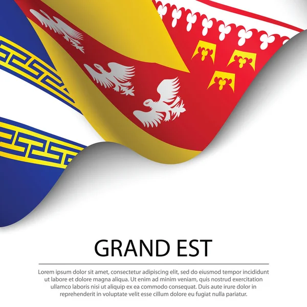 Die Wehende Fahne Von Grand Est Ist Eine Region Frankreichs — Stockvektor