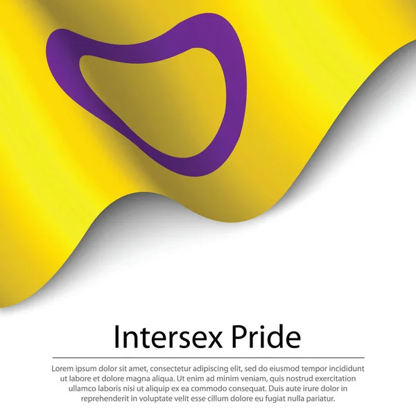 Beyaz Arka Planda Intersex Pride Bayrağı Sallıyor Sancak Veya Kurdele — Stok Vektör