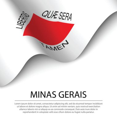 Minas Gerais, Brezilya 'da bir eyalettir. Sancak veya kurdele vektör şablonu 