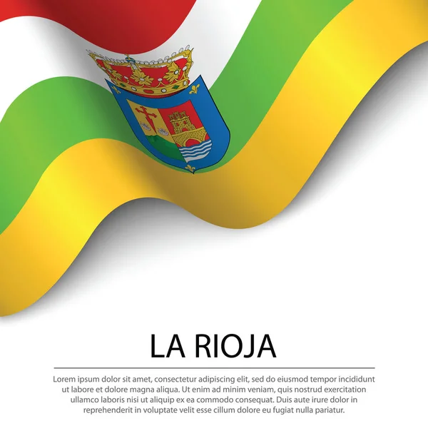 Прапор Ріоха Іспанський Регіон Білому Тлі Граничний Або Стрічковий Вектор — стоковий вектор