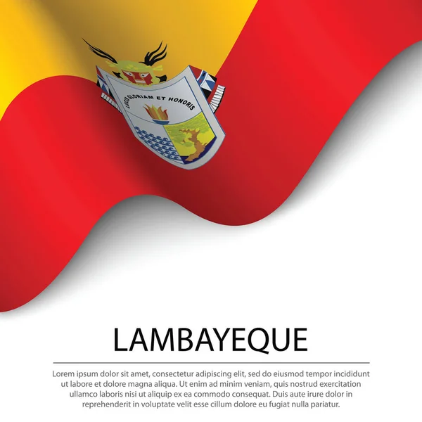 Прапор Ламбаєке Перуанський Регіон Білому Тлі Граничний Або Стрічковий Вектор — стоковий вектор
