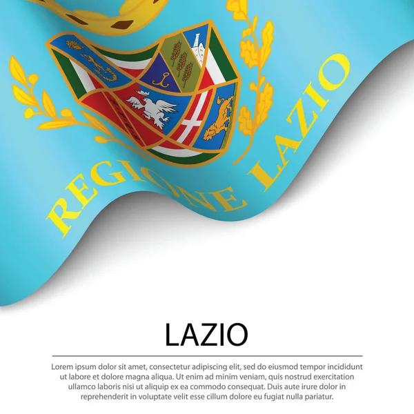 Lazio Dalgalanan Bayrağı Talya Nın Beyaz Arka Planda Kalan Bir — Stok Vektör
