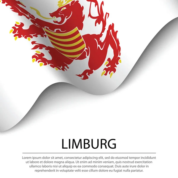 Κυματιστή Σημαία Του Λιμβούργου Είναι Μια Επαρχία Του Βελγίου Λευκό — Διανυσματικό Αρχείο