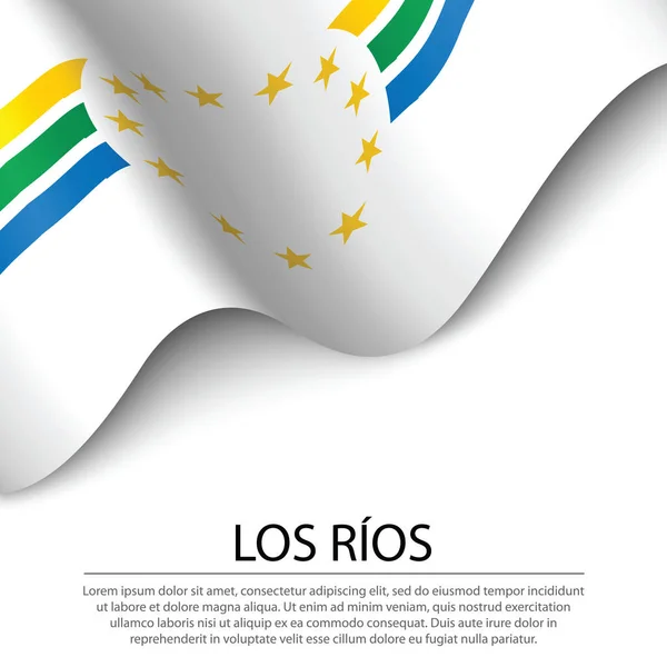 Κυματιστή Σημαία Του Λος Ρίος Είναι Μια Περιοχή Της Χιλής — Διανυσματικό Αρχείο