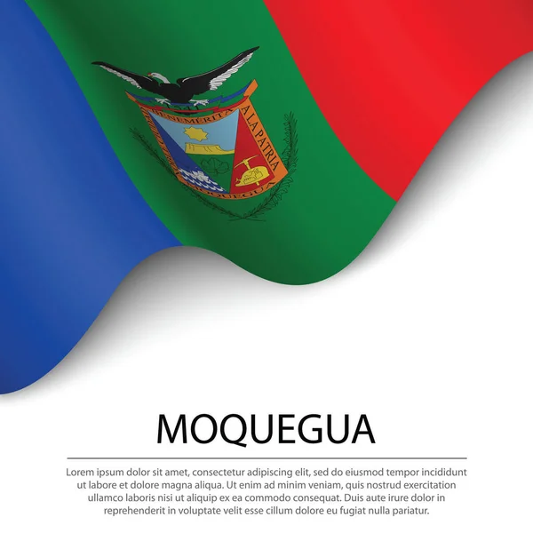 Прапор Мокегуа Перуанський Регіон Білому Тлі Граничний Або Стрічковий Вектор — стоковий вектор