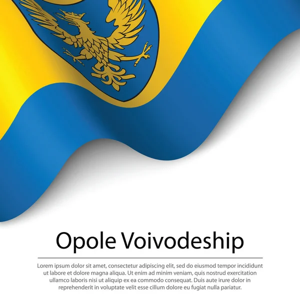 Κυματιστή Σημαία Του Opole Voivodship Είναι Μια Περιοχή Της Polland — Διανυσματικό Αρχείο