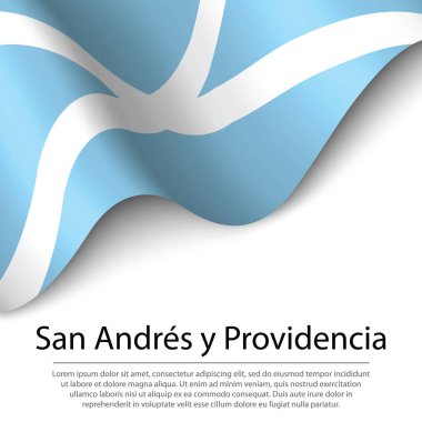 San Andres y Providencia, Kolombiya 'da bir şehirdir. Sancak veya kurdele vektör şablonu 