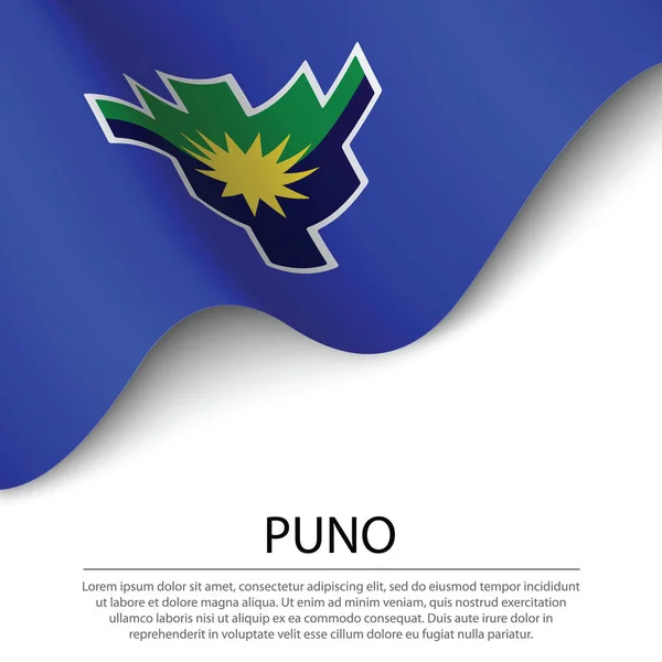 Флагом Пуно Является Регион Перу Белом Фоне Шаблон Вектора Баннера — стоковый вектор