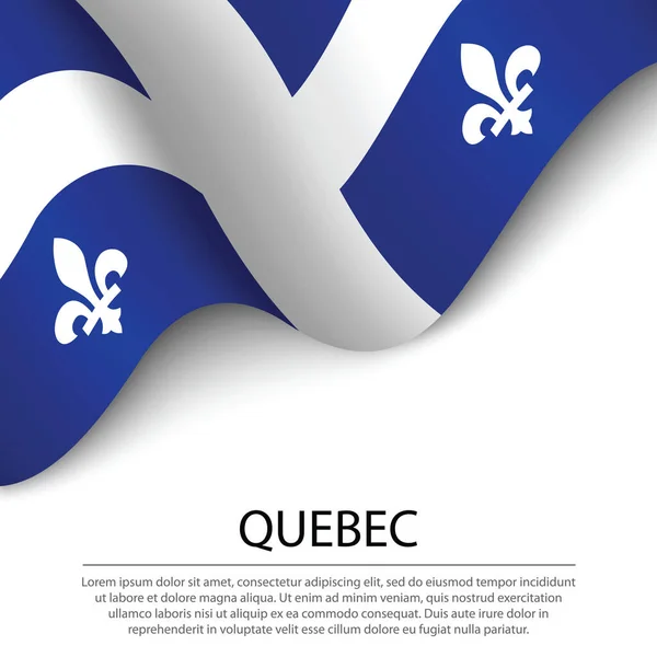 Drapeau Est Une Province Canada Sur Fond Blanc Modèle Bannière — Image vectorielle