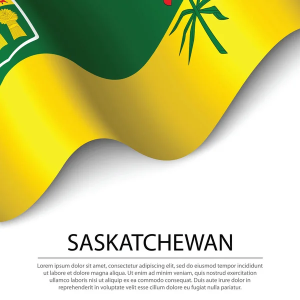 Drapeau Est Une Province Canada Sur Fond Blanc Modèle Bannière — Image vectorielle