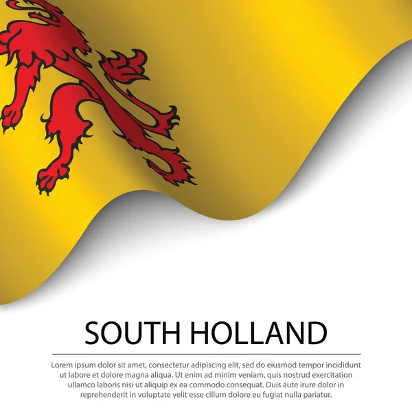 Прапор Південної Голландії Провінція Нідерландів Білому Тлі Граничний Або Стрічковий — стоковий вектор