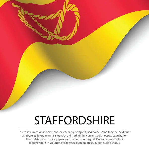 Прапор Стаффордшира Графство Англія Білому Тлі Граничний Або Стрічковий Вектор — стоковий вектор