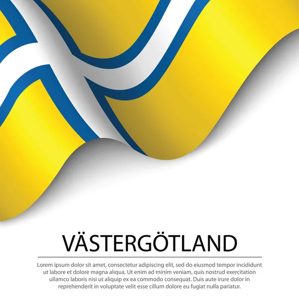 Vastergotland Шведська Провінція Білому Тлі Граничний Або Стрічковий Вектор — стоковий вектор
