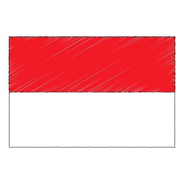 Hand Drawn Sketch Flag Monaco Doodle Style Vector Icon — Διανυσματικό Αρχείο
