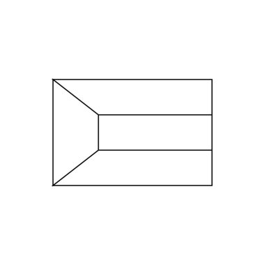 Black outline flag of Kuwait. Thin line vector icon