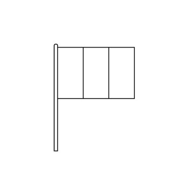 Black outline vertical flag on of Italy or France. Thin line vector icon