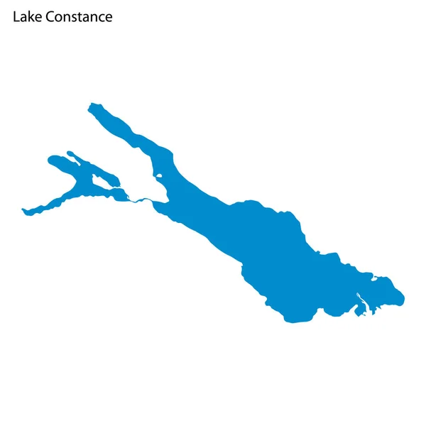 Blue Outline Map Constance Lake Isolated Vector Siilhouette White Background — Vector de stock