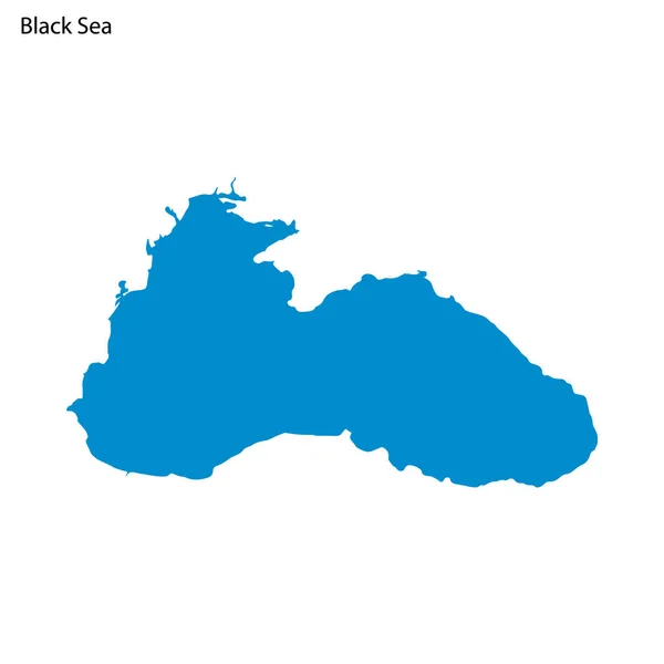 Blue Outline Map Black Sea Isolated Vector Siilhouette Sea White — Stockvector