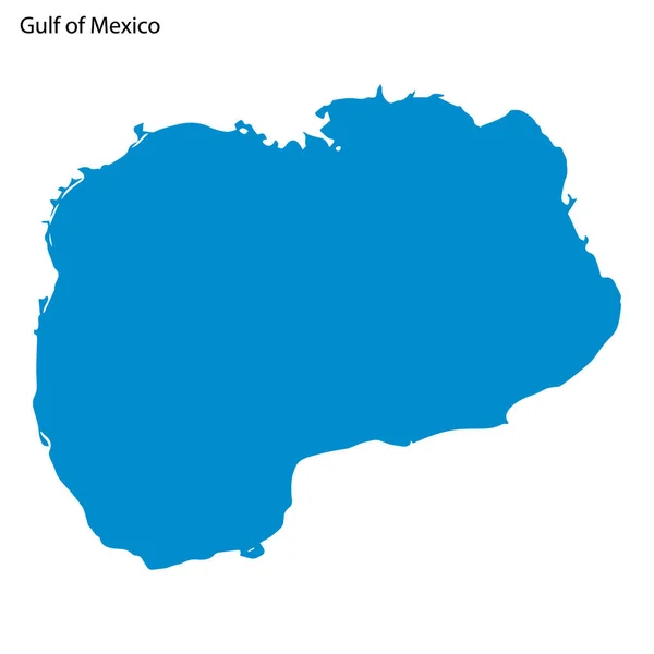 Mapa Contorno Azul Del Golfo México Aislado Vector Siilhouette Mar — Vector de stock