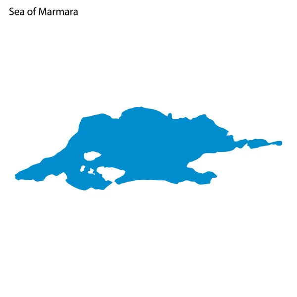 Blue Outline Map Sea Marmara Isolated Vector Siilhouette Sea White — Stockvector