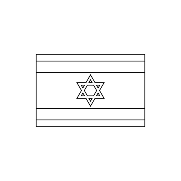 Black Outline Flag Israel Thin Line Vector Icon — Image vectorielle
