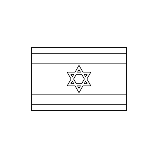 Black Outline Flag Israel Thin Line Vector Icon — Stock Vector