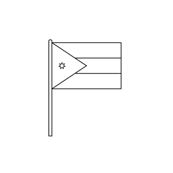 Black Outline Flag Jordan Thin Line Vector Icon — Stock vektor