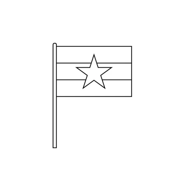 Black Outline Flag Myanmar Thin Line Vector Icon — 스톡 벡터