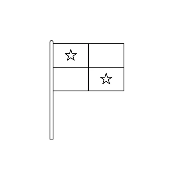 Black Outline Flag Panama Thin Line Vector Icon — ストックベクタ