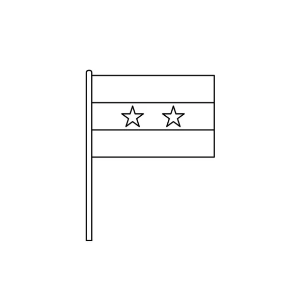 Black Outline Flag Syria Thin Line Vector Icon — ストックベクタ