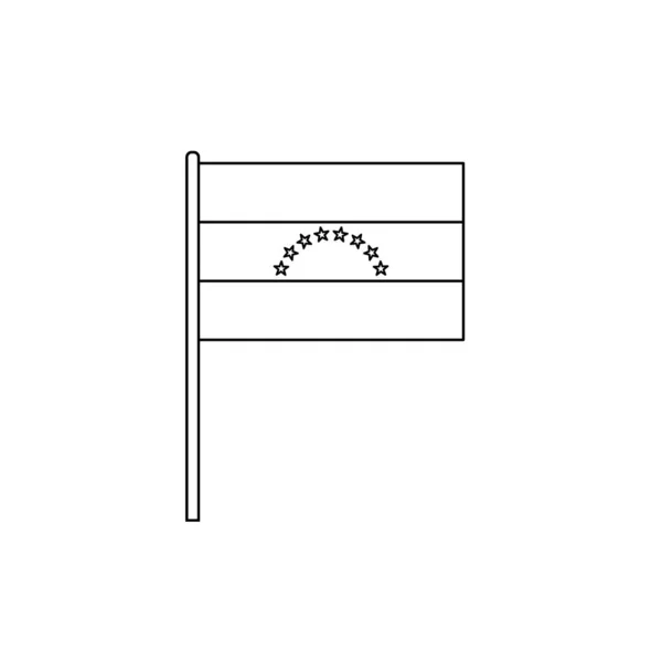 Black Outline Flag Venezuela Thin Line Vector Icon — ストックベクタ