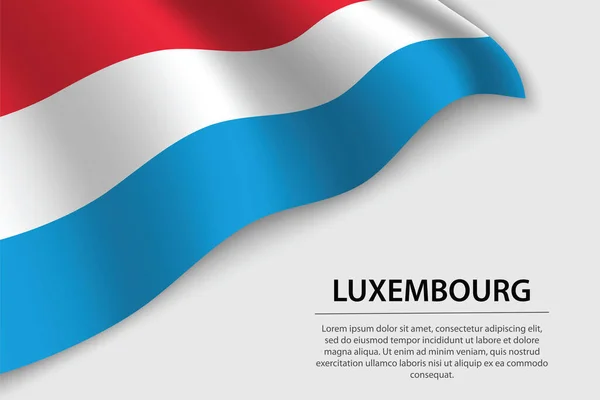 Bandeira Onda Luxemburgo Fundo Branco Modelo Vetor Faixa Fita Para —  Vetores de Stock