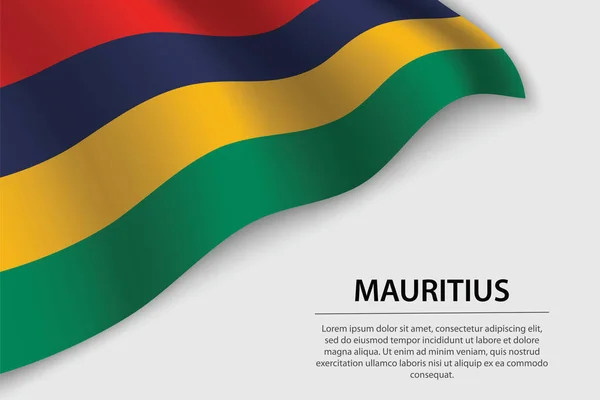 Beyaz Arka Planda Mauritius Dalga Bayrağı Bağımsızlık Günü Için Bayrak — Stok Vektör
