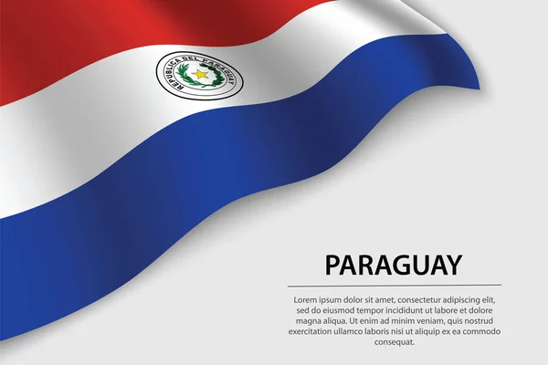 Flaga Paragwaju Białym Tle Szablon Wektora Sztandaru Lub Wstążki Dzień — Wektor stockowy