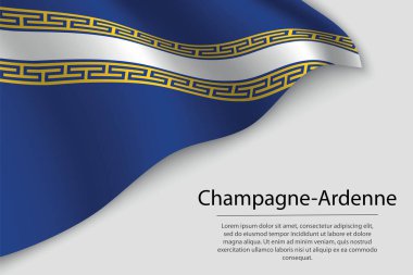 Champagne-Ardenne, Fransa 'da bir şehirdir. Sancak veya kurdele vektör şablonu