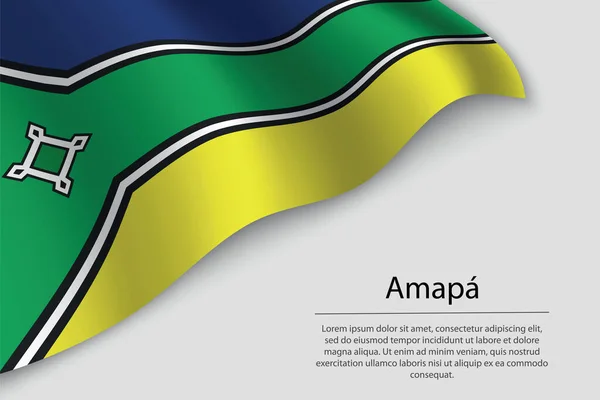 Σημαία Κύμα Της Amapa Είναι Μια Πολιτεία Της Βραζιλίας Πρότυπο — Διανυσματικό Αρχείο