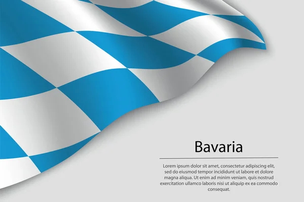 Wave Flag Bavaria Estado Alemania Plantilla Vector Banner Cinta — Archivo Imágenes Vectoriales