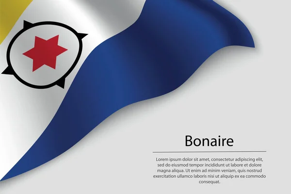Σημαία Κύμα Bonaire Είναι Μια Επαρχία Της Ολλανδίας Πρότυπο Φορέα — Διανυσματικό Αρχείο