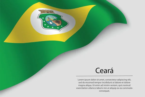 Σημαία Κύμα Της Ceara Είναι Μια Πολιτεία Της Βραζιλίας Πρότυπο — Διανυσματικό Αρχείο