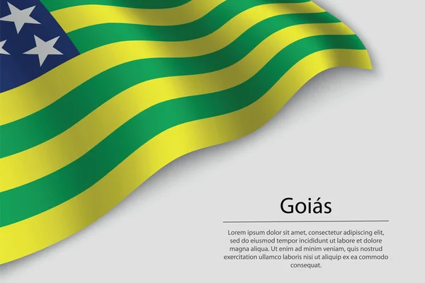 Σημαία Κύμα Της Goias Είναι Μια Πολιτεία Της Βραζιλίας Πρότυπο — Διανυσματικό Αρχείο