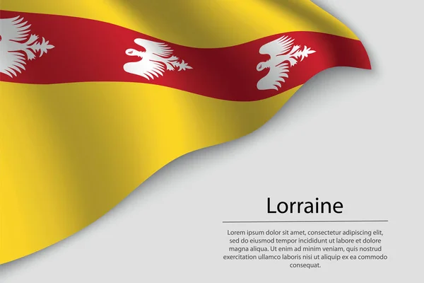 Bandeira Onda Lorena Uma Região França Modelo Vetor Faixa Fita —  Vetores de Stock
