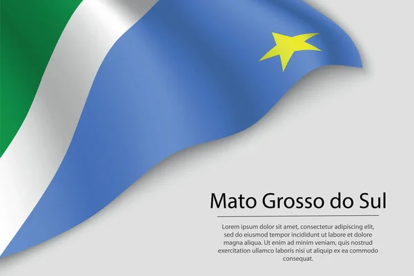 Mato Grosso Sul Zászlója Brazília Állam Banner Vagy Szalagvektor Sablonja — Stock Vector