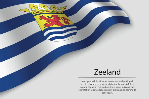 Zeeland Zászlója Hollandia Egyik Tartománya Banner Vagy Szalagvektor Sablonja — Stock Vector