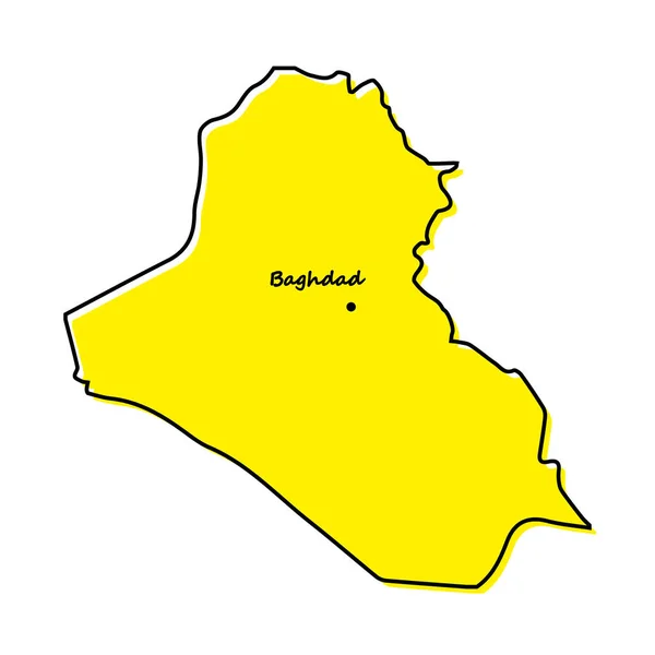 이라크의 지도와 자본의 위치입니다 양식있는 디자인 — 스톡 벡터
