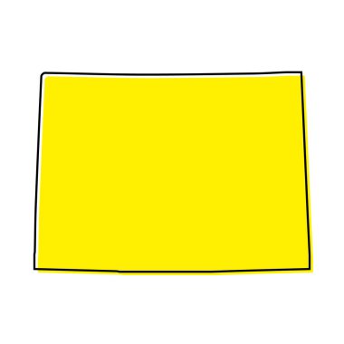 Colorado 'nun basit bir dış hat haritası Birleşik Devletler eyaletidir. Biçimlendirilmiş minimal çizgi tasarımı