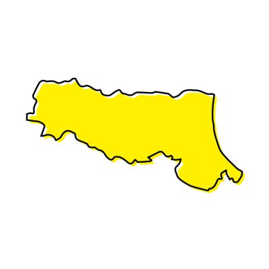Emilia-Romagna İtalya 'nın bir bölgesidir. Biçimlendirilmiş minimal çizgi tasarımı