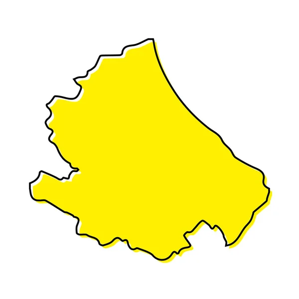 Mapa Contorno Simple Abruzzo Una Región Italia Diseño Línea Minimalista — Archivo Imágenes Vectoriales